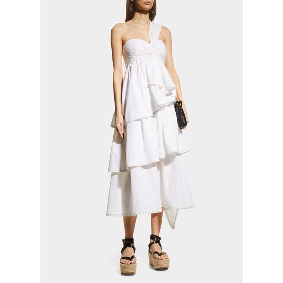Cinq à Sept Dresses & Skirts - CINQ A SEPT Sori Tiered Cotton One-Shoulder Dress US 0 $465